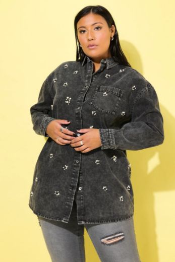Plus size veliki brojevi Košulja traper dugih rukava za punije