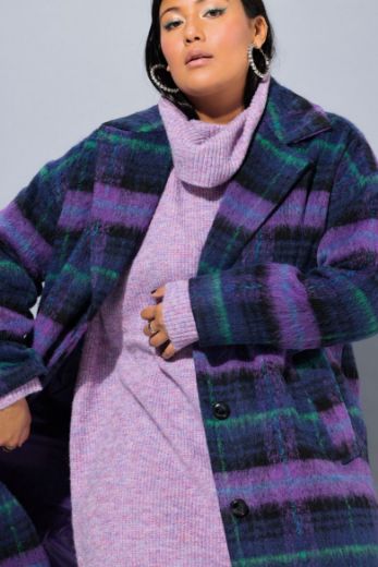 Plus size veliki brojevi Kaput karirani za punije