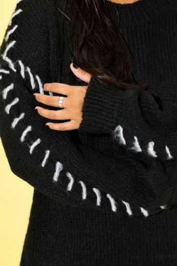 Plus size veliki brojevi Haljina pletena dugih rukava za punije
