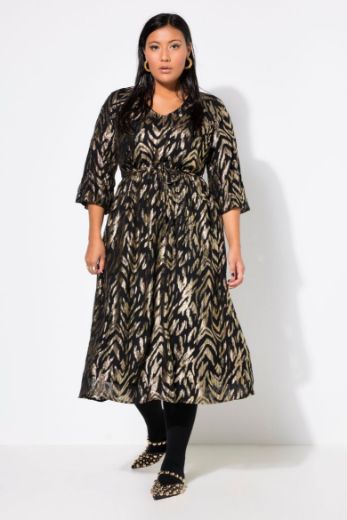 Plus size veliki brojevi Haljina midi 3/4 rukava za punije
