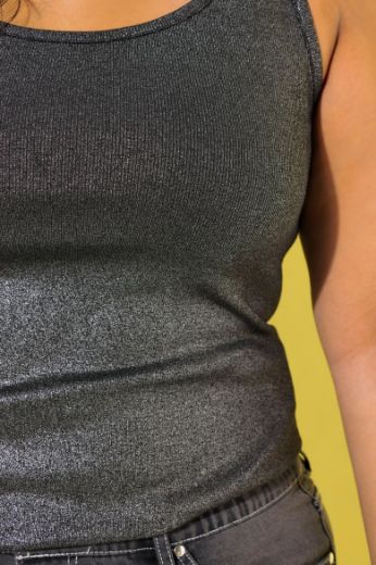 Plus size veliki brojevi Top rebrasti okruglog ovratnika za punije