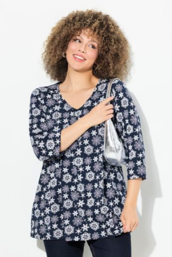 Plus size veliki brojevi Majica 3/4 rukava A kroja za punije