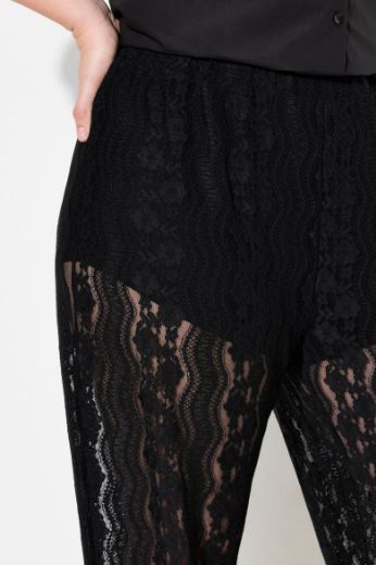 Plus size veliki brojevi Hlače širokih nogavica s prozirnom čipkom za punije