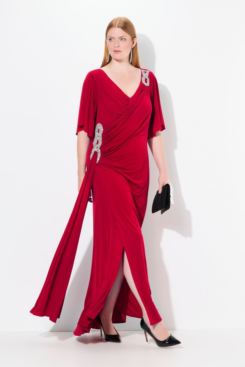 Plus size veliki brojevi Haljina maxi V ovratnika za punije