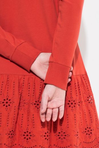 Plus size veliki brojevi Haljina s volanima od čipke za punije