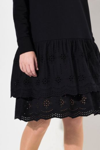 Plus size veliki brojevi Haljina s volanima od čipke za punije