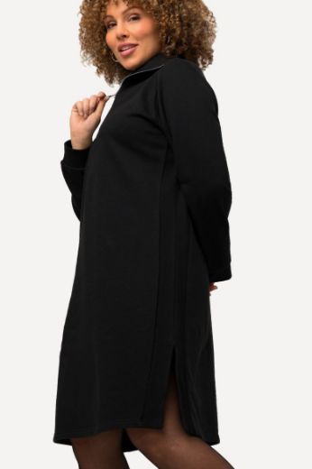 Plus size veliki brojevi Haljina dugih rukava s polu zatvaračem za punije