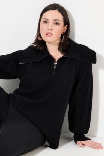 Plus size veliki brojevi Pulover s polu zatvaračem za punije