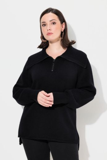 Plus size veliki brojevi Pulover s polu zatvaračem za punije