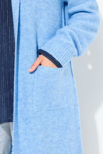 Plus size veliki brojevi Kardigan s kapuljačom duži kroj za punije