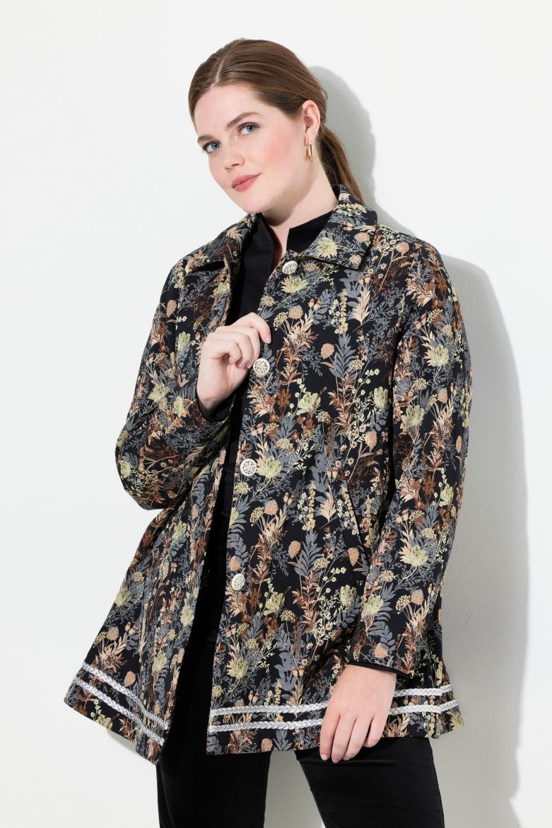Plus size veliki brojevi Sako elegantni  cvjetnog uzorka za punije
