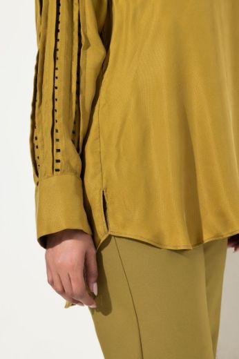 Plus size veliki brojevi Bluza dugih rukava V ovratnika za punije