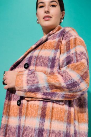Plus size veliki brojevi Kaput karirani za punije