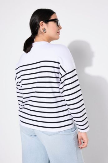 Plus size veliki brojevi Pulover na pruge za punije
