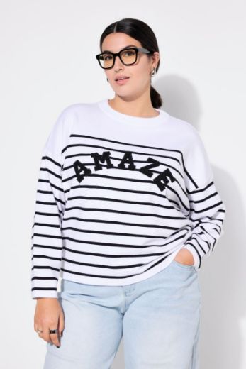 Plus size veliki brojevi Pulover na pruge za punije