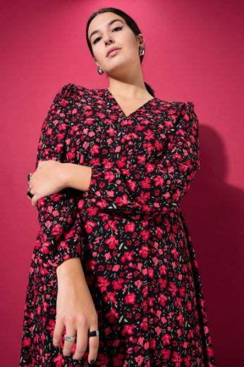 Plus size veliki brojevi Haljina cvjetnog uzorka za punije