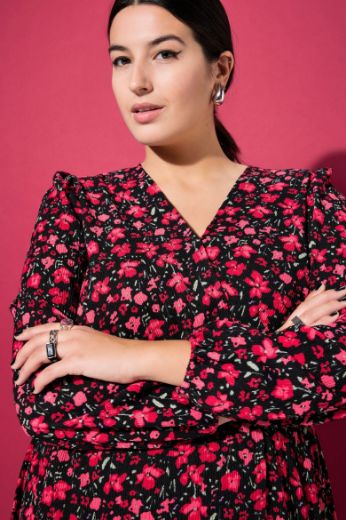 Plus size veliki brojevi Haljina cvjetnog uzorka za punije