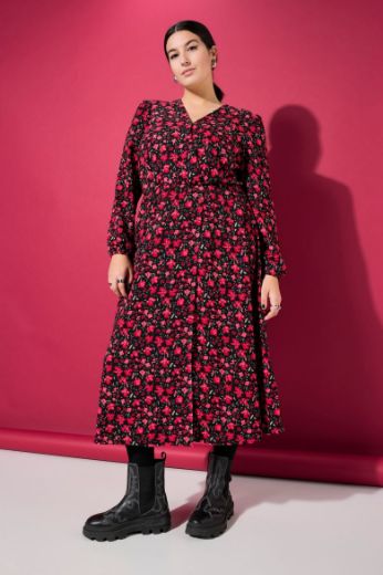 Plus size veliki brojevi Haljina cvjetnog uzorka za punije