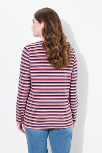 Plus size veliki brojevi Majica dugih rukava na pruge za punije