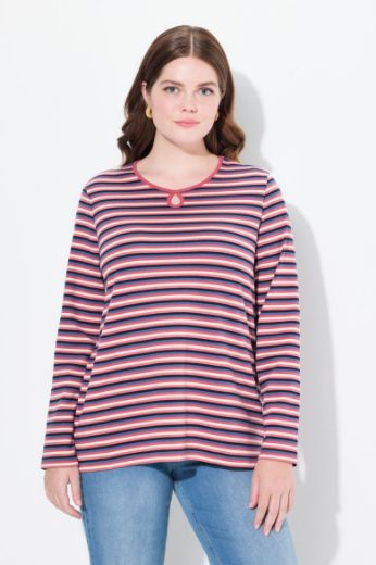 Plus size veliki brojevi Majica dugih rukava na pruge za punije