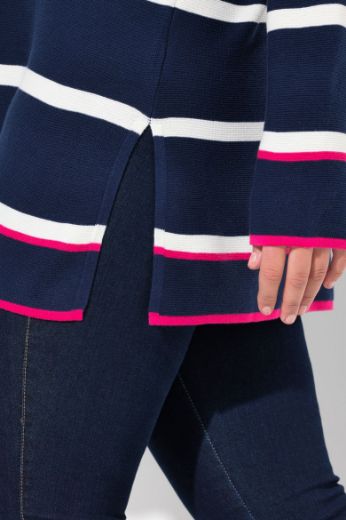 Plus size veliki brojevi Pulover dugih rukava na pruge za punije