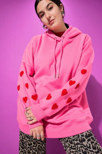 Plus size veliki brojevi Majica dugih rukava s printom srca za punije