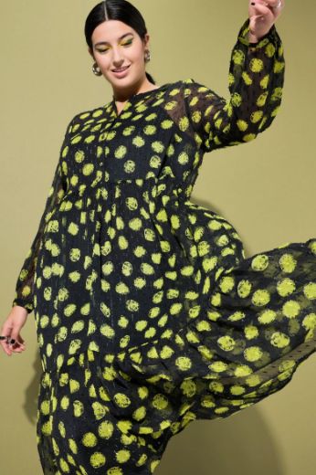 Plus size veliki brojevi Haljina maxi s printom na točkice za punije