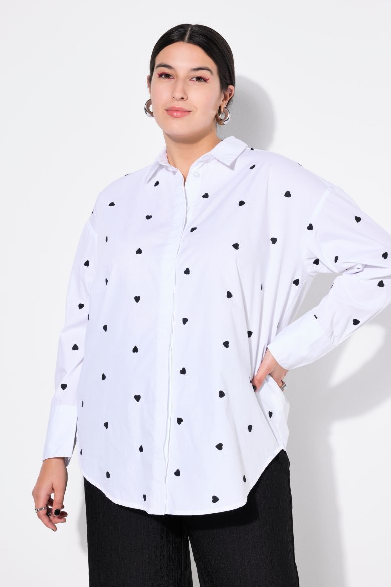 Plus size veliki brojevi Košulja dugih rukava s printom srca za punije