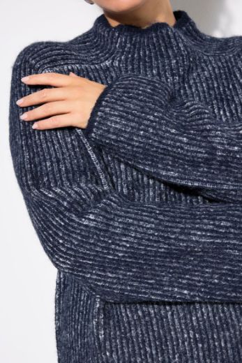 Plus size veliki brojevi Pulover na pruge povišenog ovratnika za punije