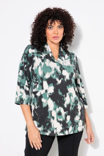 Plus size veliki brojevi Bluza 3/4 rukava V ovratnika za punije