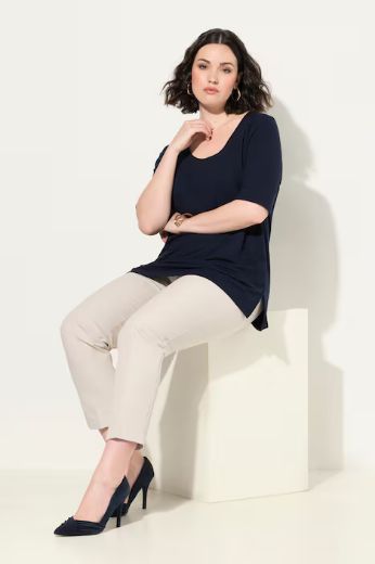 Plus size veliki brojevi Hlače 7/8 s elastičnim pojasom u struku za punije