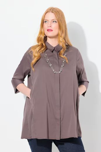 Plus size veliki brojevi Košulja A kroja 3/4 rukavi za punije