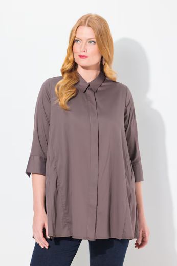 Plus size veliki brojevi Košulja A kroja 3/4 rukavi za punije