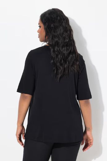Plus size veliki brojevi Majica V ovratnik s ukrasima na ovratniku za punije