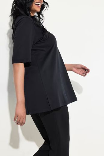 Plus size veliki brojevi Majica V ovratnik s ukrasima na ovratniku za punije