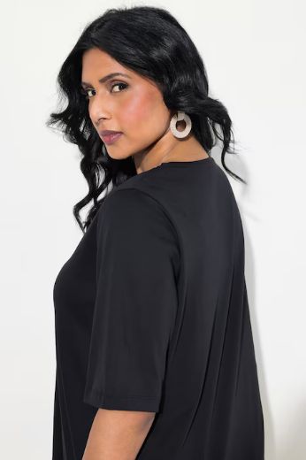 Plus size veliki brojevi Majica V ovratnik s ukrasima na ovratniku za punije