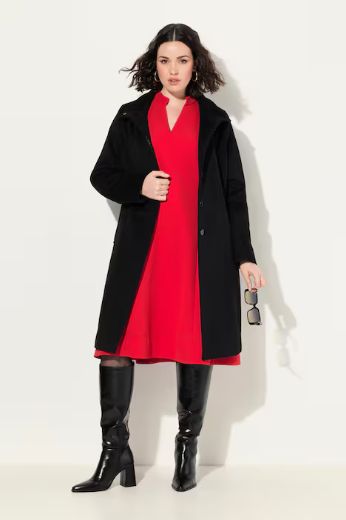 Plus size veliki brojevi Kaput elegantni od mješavine vune za punije