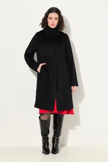 Plus size veliki brojevi Kaput elegantni od mješavine vune za punije