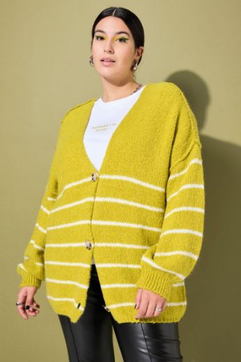 Plus size veliki brojevi Karduga V ovratnika na pruge za punije