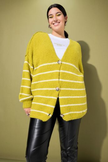 Plus size veliki brojevi Karduga V ovratnika na pruge za punije