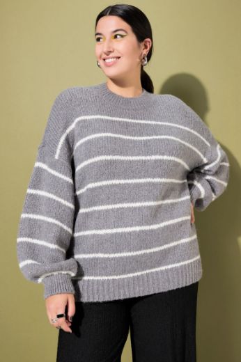 Plus size veliki brojevi Pulover na pruge za punije