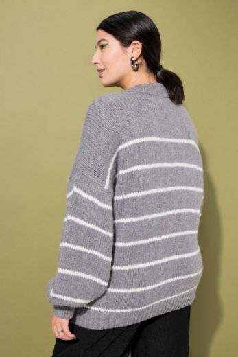 Plus size veliki brojevi Pulover na pruge za punije