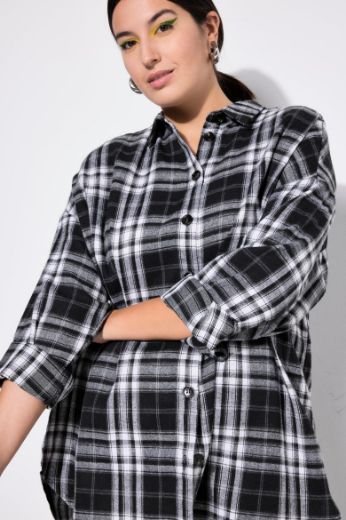 Plus size veliki brojevi Košulja dugih rukava karirana za punije