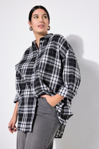 Plus size veliki brojevi Košulja dugih rukava karirana za punije