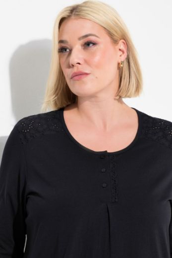 Plus size veliki brojevi Spavaćica 3/4 rukava s gumbićima za punije