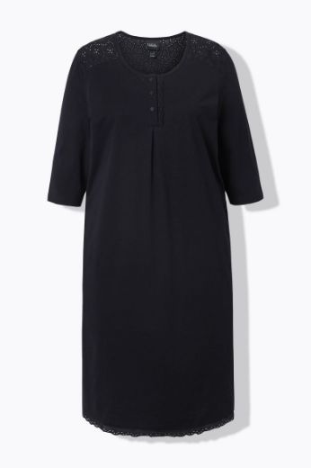Plus size veliki brojevi Spavaćica 3/4 rukava s gumbićima za punije