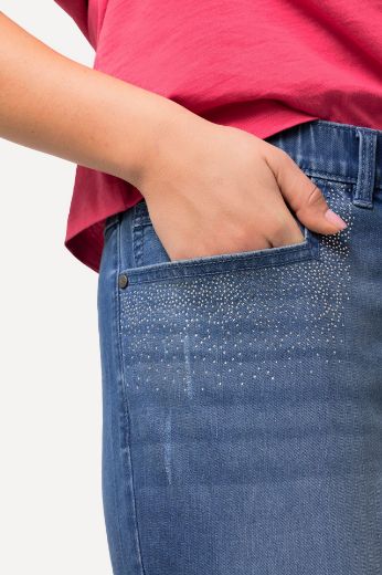 Plus size veliki brojevi Traperice s ukarsnim dodatkom na džepovima za punije