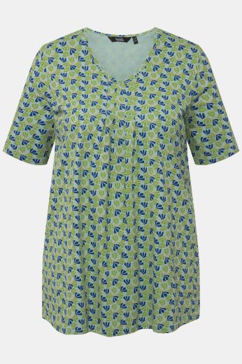 Plus size veliki brojevi Majica kratkih rukava V ovratnika s printom za punije