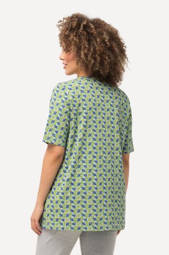 Plus size veliki brojevi Majica kratkih rukava V ovratnika s printom za punije