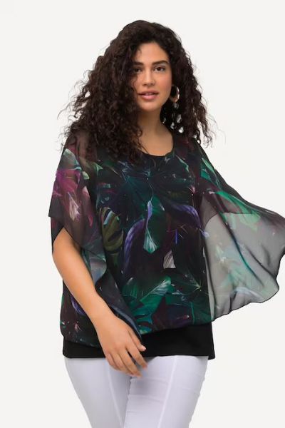 Veliki brojevi Bluza svečana asimetrična dvoslojna moda za punije